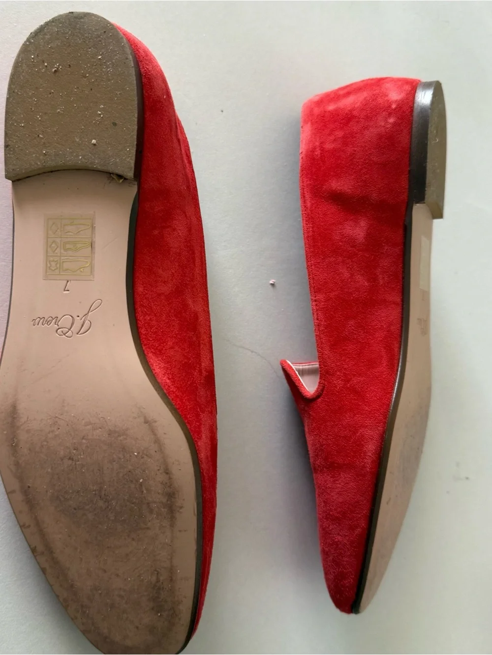 J. Crew Women's Coral orange Suede Slip-On Loafers